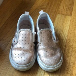 Vans pink metallic slip on 8t
